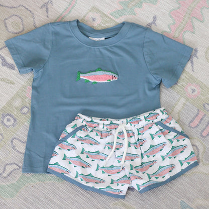 FRENCH KNOT TROUT SHORT SET
