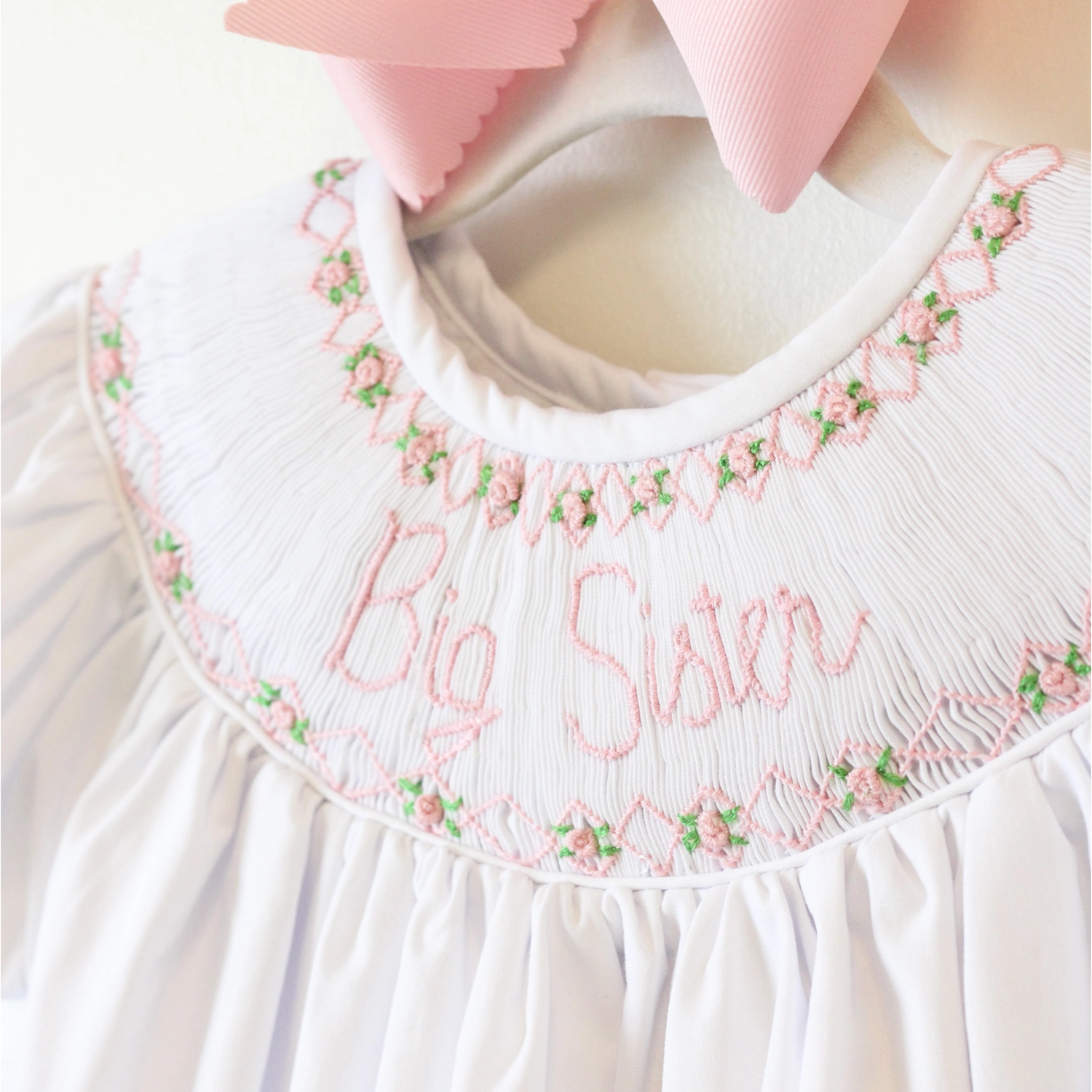 Pink Big Sister Smocked Bishop Dress 5T Pink Big Sister Smocked Bishop Dress 5T