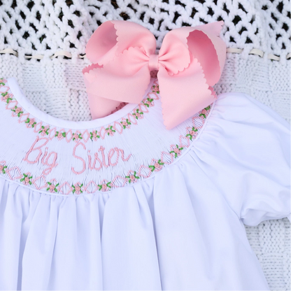Pink Big Sister Smocked Bishop Dress 5T Pink Big Sister Smocked Bishop Dress 5T