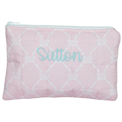 Pink Bows Small Zippered Pouch