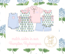 Load image into Gallery viewer, PO116 BLUE GINGHAM SHORTS &amp; PINK POLO SET