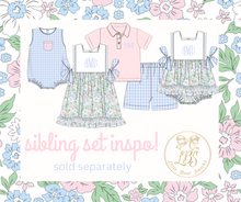 Load image into Gallery viewer, PO116 PINK &amp; BLUE FLORAL SKIRTED BUBBLE