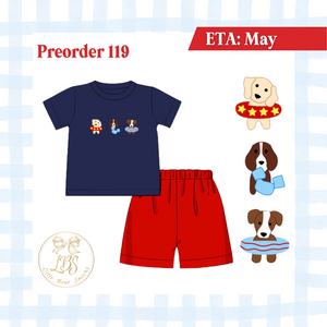 PO119 BOYS POOL PUPPIES SHORT SET